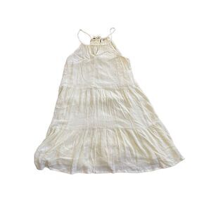 altar’d state‎ pale yellow flare high neck tie dress size M